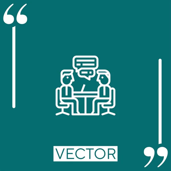 Встречающийся Векторный Значок Линейный Значок Редактируемая Линия — стоковый вектор