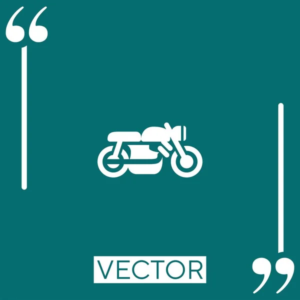 Motorradvektorsymbol Lineares Symbol Bearbeitbare Strichlinie — Stockvektor