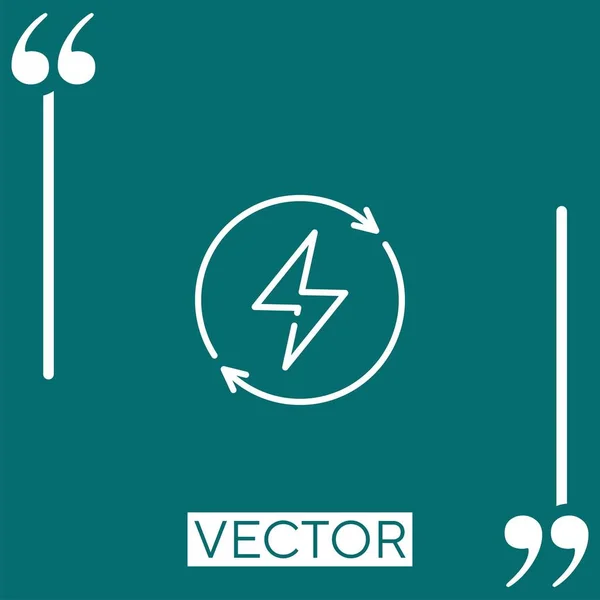 Energia Renovável Ícone Linear Linha Curso Editável — Vetor de Stock