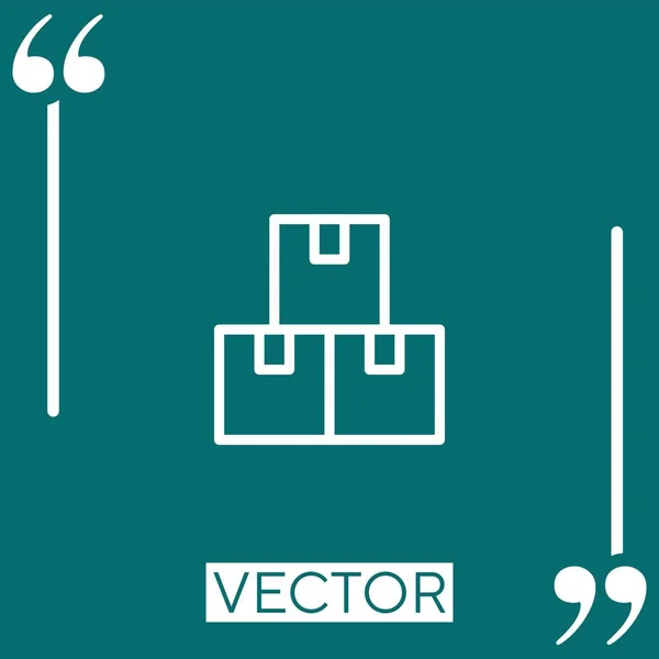 Boxes Linear Icon Editable Stroke Line — Stock Vector