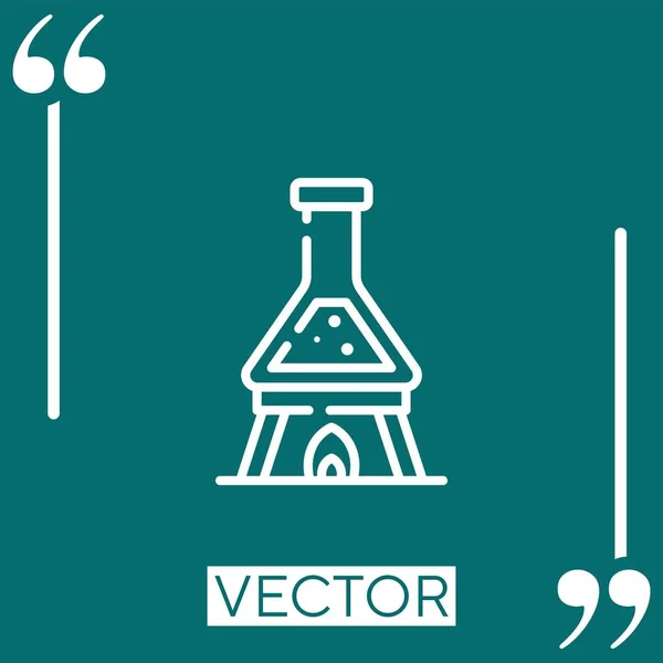 Química Icono Lineal Línea Carrera Editable — Vector de stock