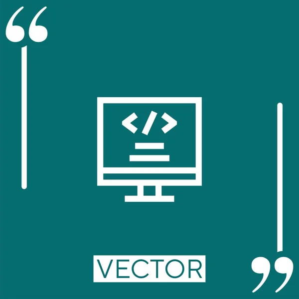 Web Programming Ícone Linear Linha Curso Editável — Vetor de Stock