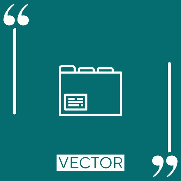 Ícone Vetor Arquivo Ícone Linear Linha Encadeada Editável — Vetor de Stock