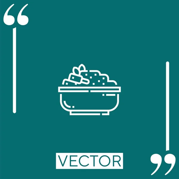 Icono Del Vector Alimentario Icono Lineal Línea Acariciada Editable — Vector de stock