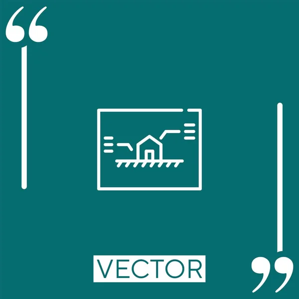 Иконка Вектора Конструкции Дома Линейная Редактируемая Линия — стоковый вектор