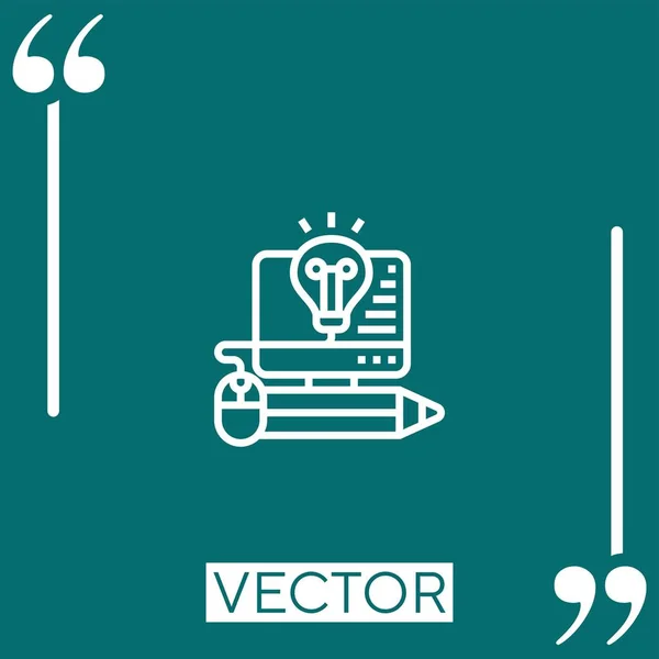 Icono Del Vector Conocimiento Icono Lineal Línea Acariciada Editable — Archivo Imágenes Vectoriales