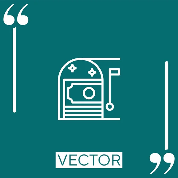 Icono Vector Dinero Icono Lineal Línea Acariciada Editable — Vector de stock