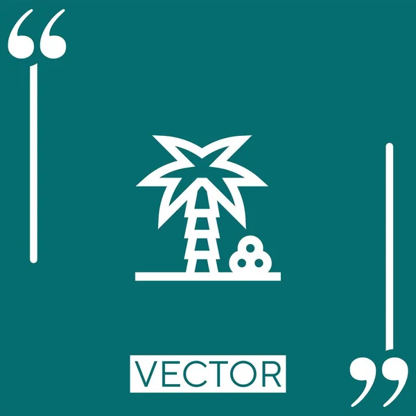 Иконка Вектора Пальмы Линейная Редактируемая Линия — стоковый вектор