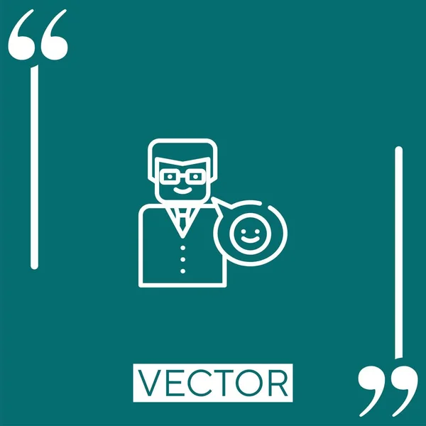 Icono Vector Psicólogo Icono Lineal Línea Acariciada Editable — Vector de stock