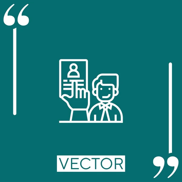 Recruter Icône Vectorielle Icône Linéaire Ligne Caressée Modifiable — Image vectorielle