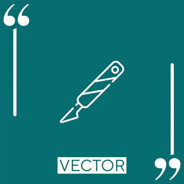 Icono Del Vector Bisturí Icono Lineal Línea Acariciada Editable — Vector de stock