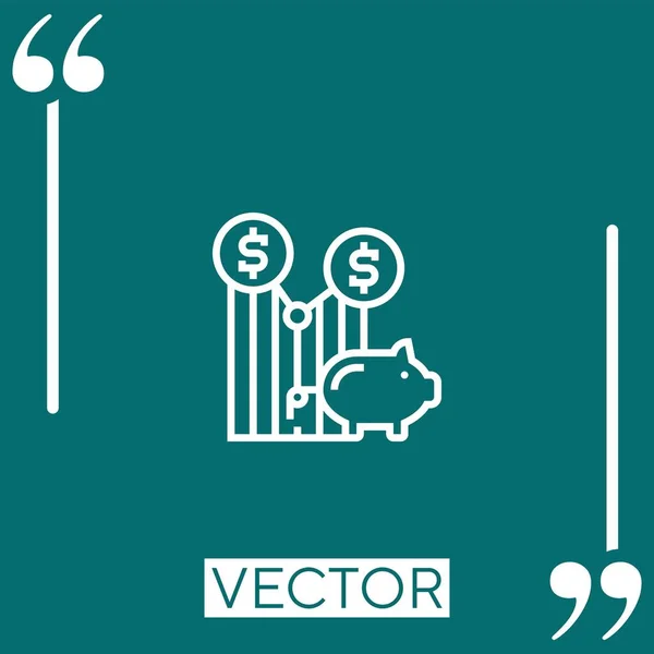 Guardar Icono Vectorial Icono Lineal Línea Acariciada Editable — Vector de stock