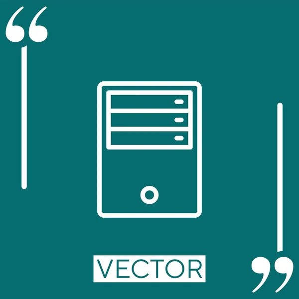 Server Linear Icon Editable Stroke Line — Stock Vector