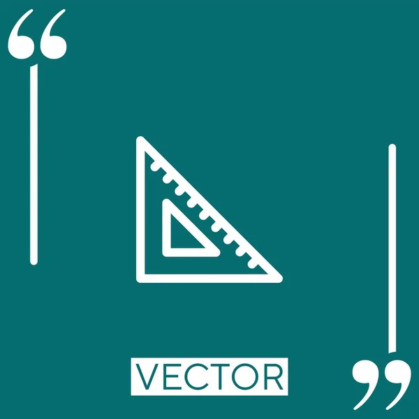 Set Square Vector Icon Icono Lineal Línea Acariciada Editable — Vector de stock