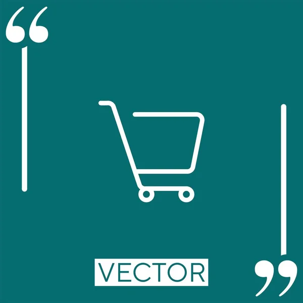 Shopping Cart Linear Icon Editable Stroke Line — Stock Vector