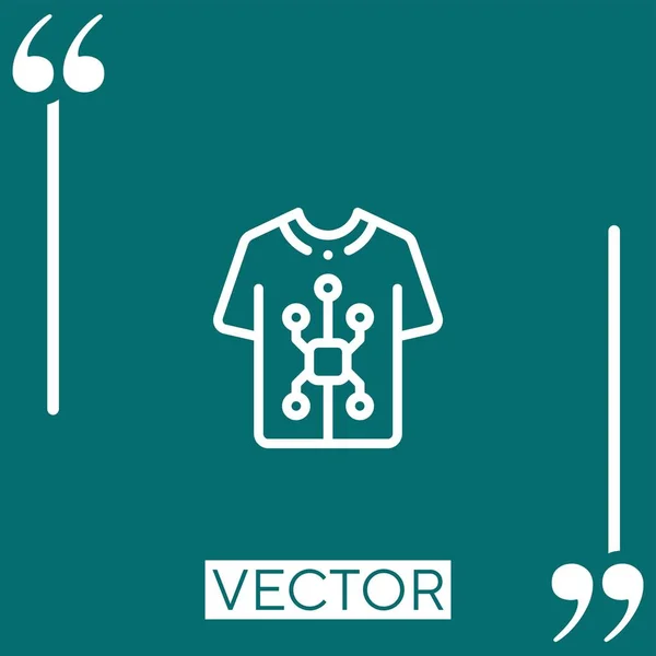 Smart Kleidung Vektor Symbol Lineares Symbol Bearbeitbare Strichlinie — Stockvektor