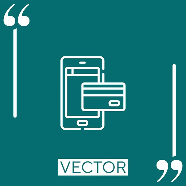 Ícone Linear Smartphone Linha Curso Editável — Vetor de Stock