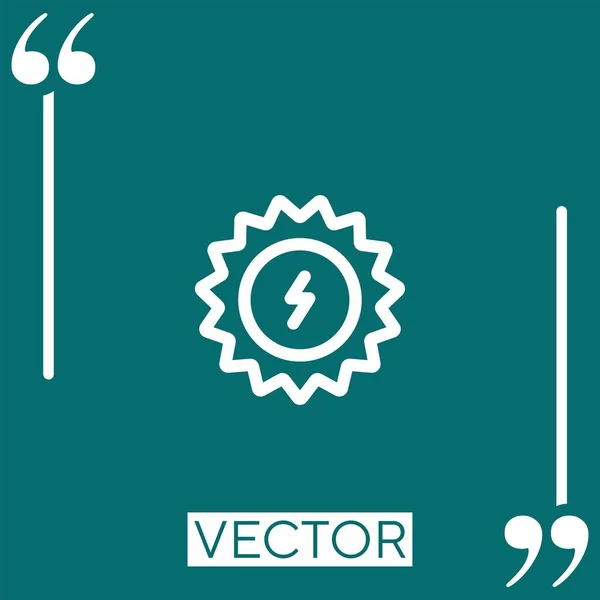 Ícone Vetor Energia Solar Ícone Linear Linha Encadeada Editável — Vetor de Stock