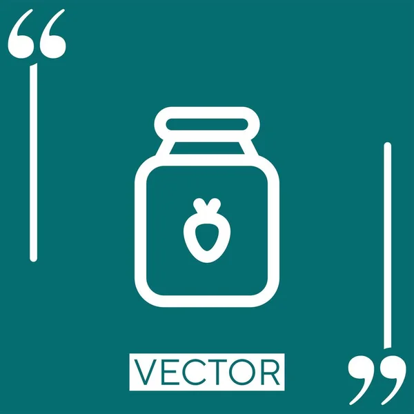 Strawberry Jam Vector Icon Linear Icon Editable Stroked Line — Stock Vector