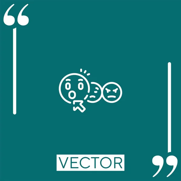 Ícone Vetor Surpreendido Ícone Linear Linha Encadeada Editável — Vetor de Stock