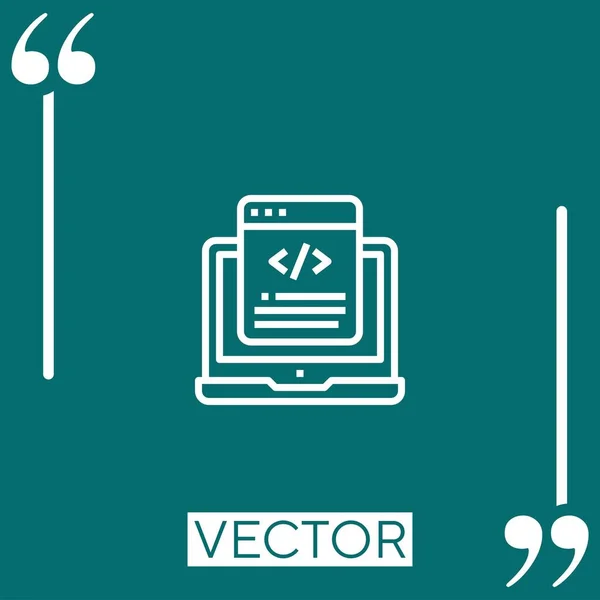 Webdesign Vektor Symbol Lineares Symbol Bearbeitbare Strichlinie — Stockvektor