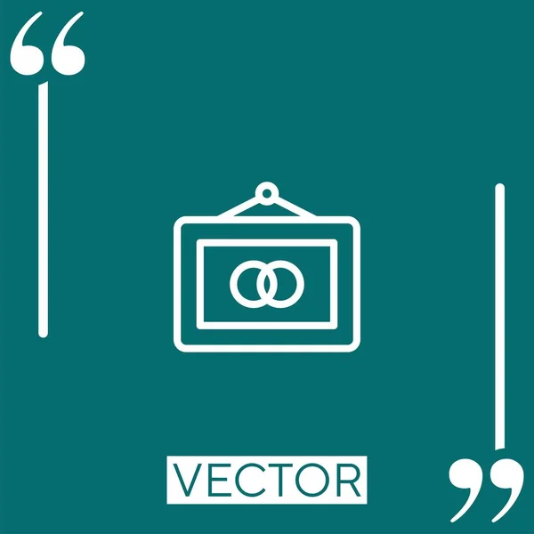 Trouwbord Vector Icoon Lineair Icoon Aanpasbare Streepjeslijn — Stockvector