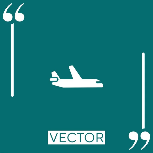 Flugzeug Vektorsymbol Lineares Symbol Bearbeitbare Strichlinie — Stockvektor