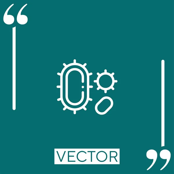Ikona Vektoru Bakterií Lineární Ikona Upravitelná Čára — Stockový vektor