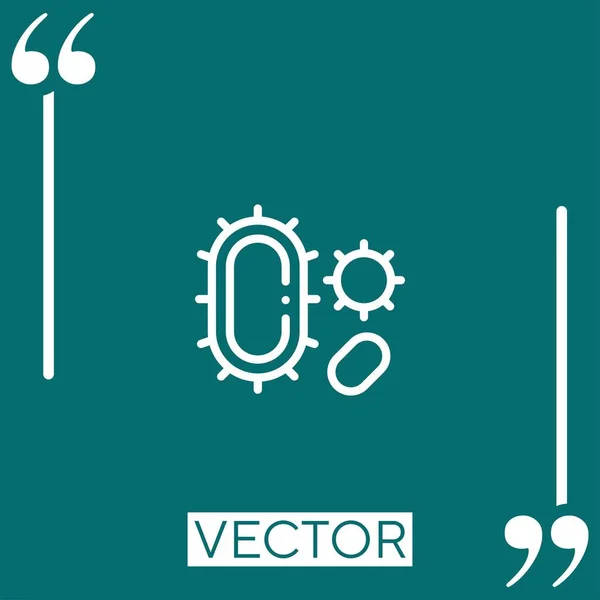 Ícone Vetor Bactérias Ícone Linear Linha Encadeada Editável — Vetor de Stock