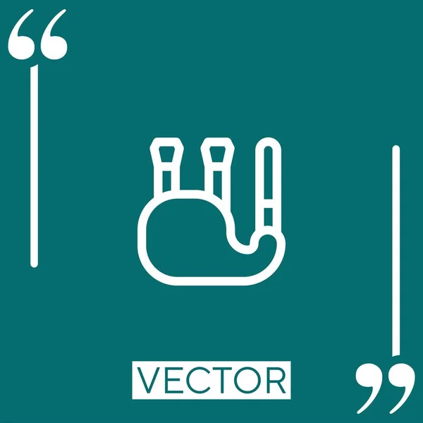 Ícone Vetor Bagpipes Ícone Linear Linha Encadeada Editável — Vetor de Stock