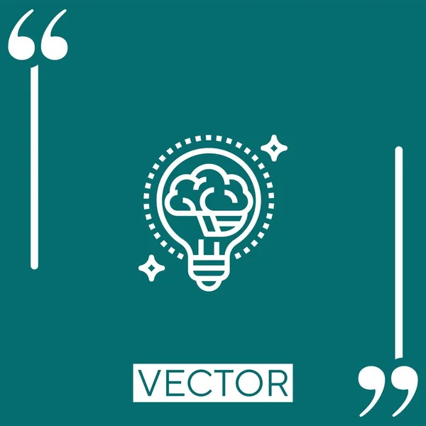 Иконка Вектора Мозга Редактируемая Линия — стоковый вектор