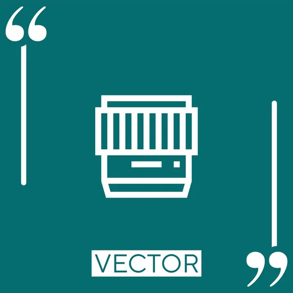 Camera Lens Vector Icon Linear Icon Editable Stroked Line — Stock Vector