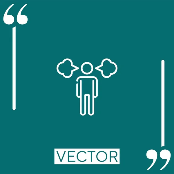 Dificultad Para Respirar Icono Vector Icono Lineal Línea Acariciada Editable — Vector de stock