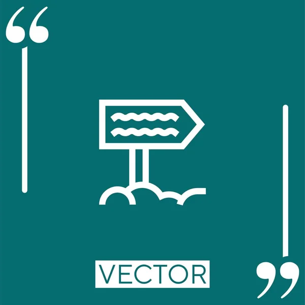 Значок Направления Вектора Линейная Иконка Редактируемая Линия — стоковый вектор
