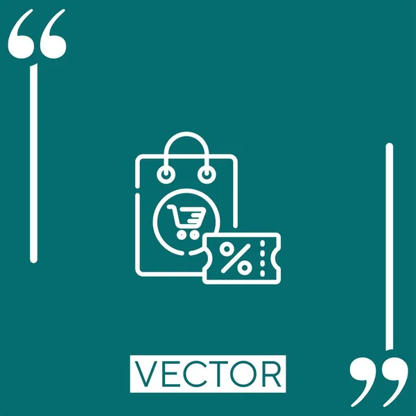 Значок Дисконтного Вектора Редактируемая Линия — стоковый вектор