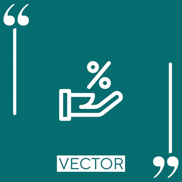Icono Vector Descuento Icono Lineal Línea Acariciada Editable — Vector de stock