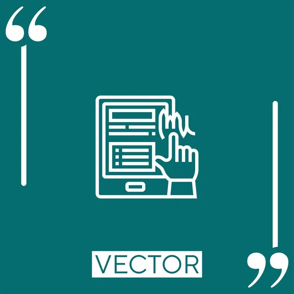 Elektronisch Handtekening Vector Icoon Lineair Icoon Aanpasbare Streepjeslijn — Stockvector
