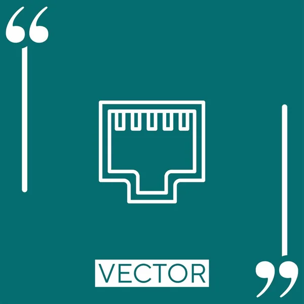 Ethernet Ícone Linear Linha Curso Editável — Vetor de Stock