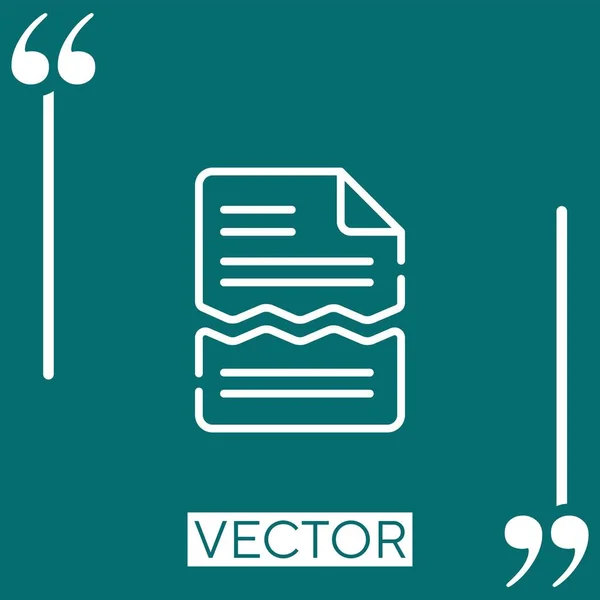 Ícone Vetor Arquivo Ícone Linear Linha Encadeada Editável — Vetor de Stock