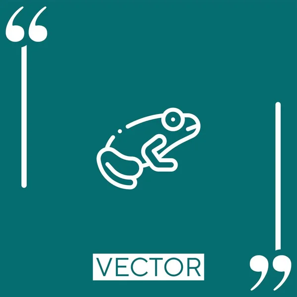 Rana Vector Icono Icono Lineal Línea Acariciada Editable — Vector de stock