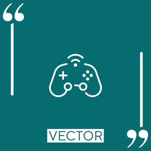 Gamepad Vector Icon Icono Lineal Línea Acariciada Editable — Vector de stock