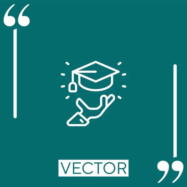 Icône Vectorielle Graduation Icône Linéaire Ligne Caressée Modifiable — Image vectorielle