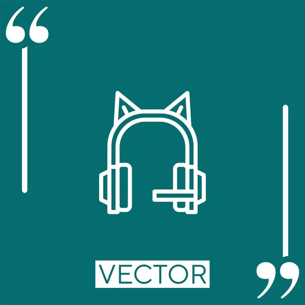 Headphone Vector Icon Linear Icon Editable Stroked Line — Stock Vector