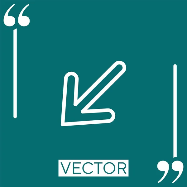 Izquierda Icono Vectorial Icono Lineal Línea Acariciada Editable — Vector de stock