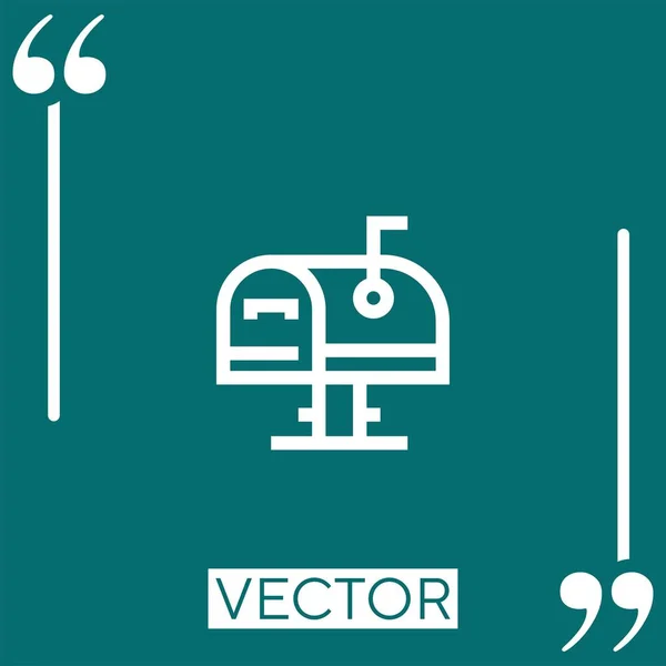 Icono Vector Buzón Icono Lineal Línea Acariciada Editable — Archivo Imágenes Vectoriales
