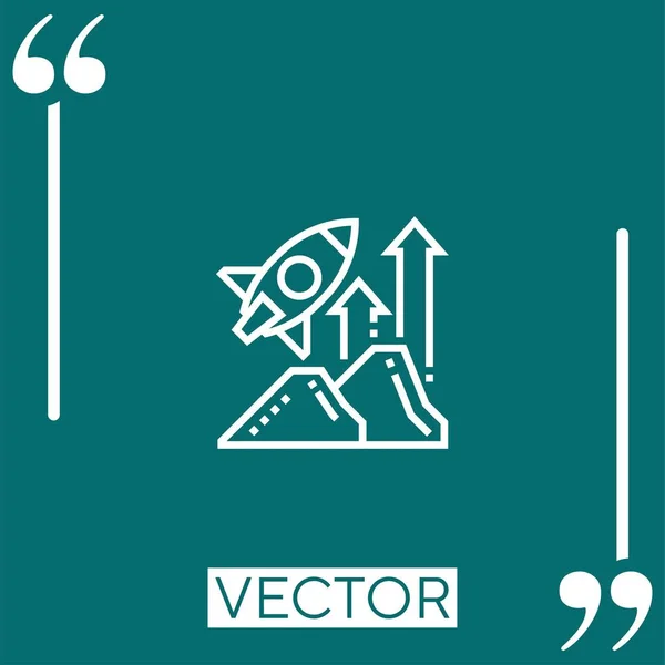 Misión Vector Icono Icono Lineal Línea Acariciada Editable — Archivo Imágenes Vectoriales