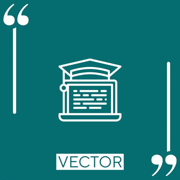 Icono Vector Aprendizaje Línea Icono Lineal Línea Acariciada Editable — Archivo Imágenes Vectoriales