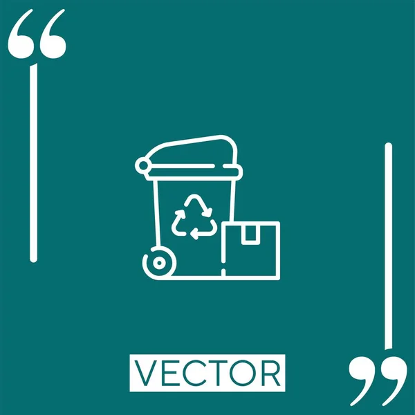 Ícone Vetor Reciclagem Papel Ícone Linear Linha Encadeada Editável — Vetor de Stock