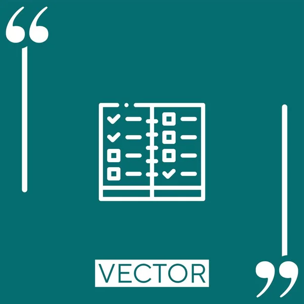 Planificación Icono Vectorial Icono Lineal Línea Acariciada Editable — Vector de stock