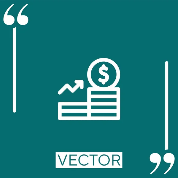 Profit Icône Vectorielle Icône Linéaire Ligne Caressée Modifiable — Image vectorielle